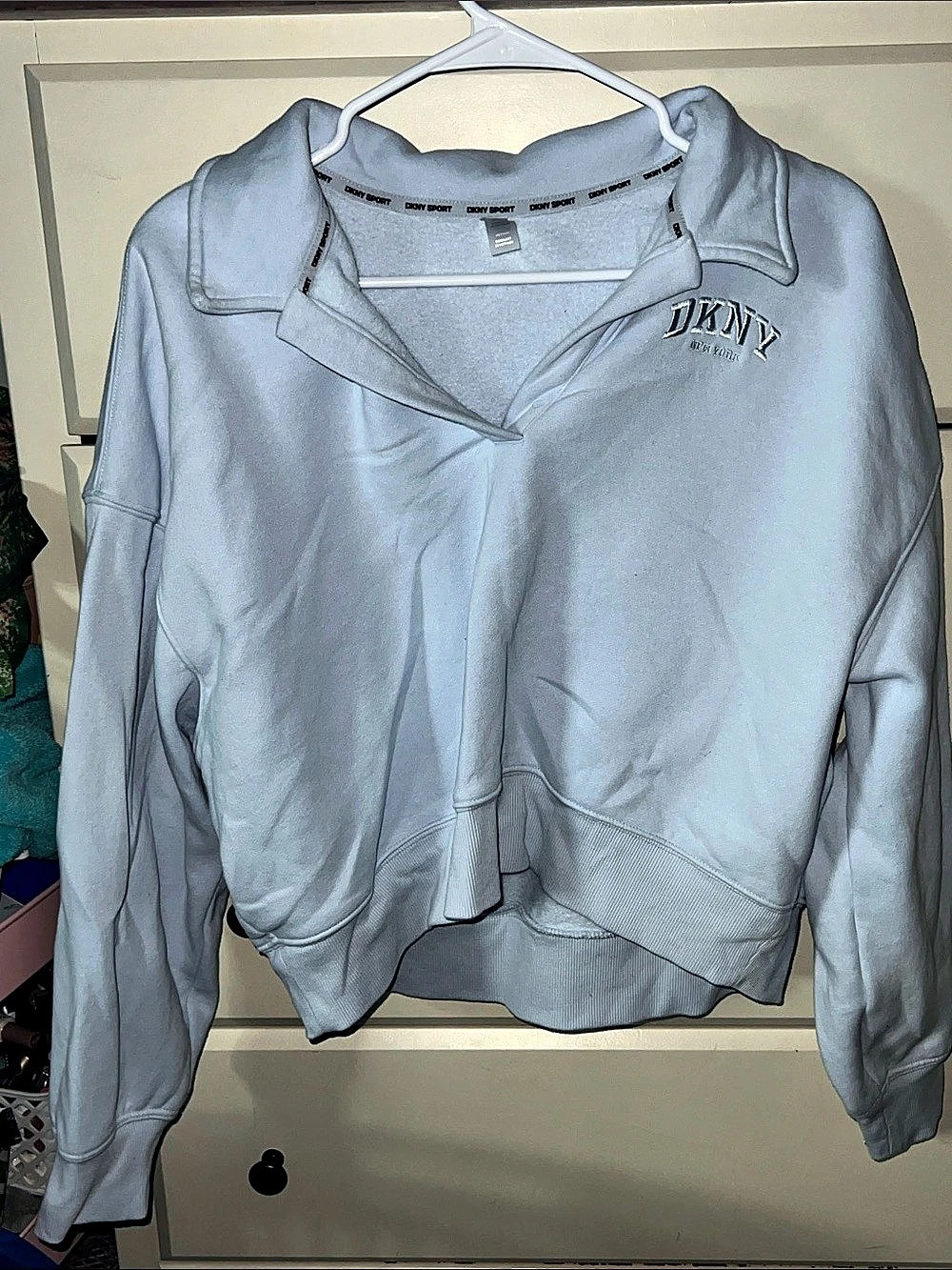 DKNY Sport Quarter Zip Pullover in Blue Large Like New